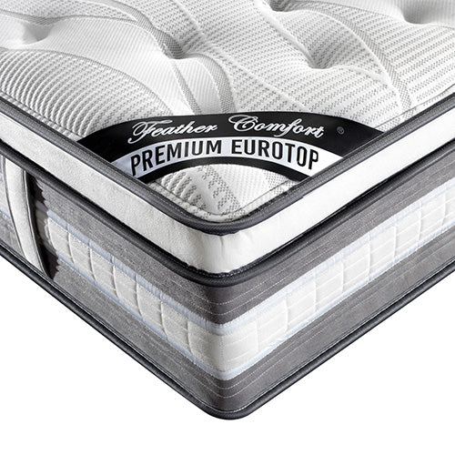 Mattress Euro Top Single Size Pocket Spring Coil with Knitted Fabric Medium Firm 34cm Thick - SILBERSHELL