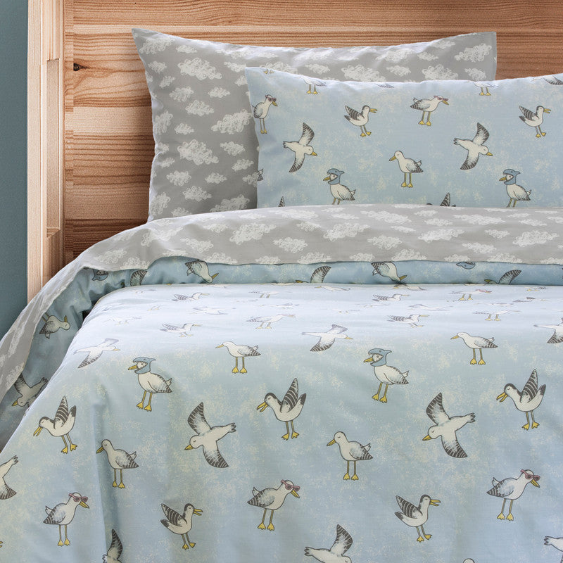 Seagulls QUILT COVER SET - SINGLE - SILBERSHELL