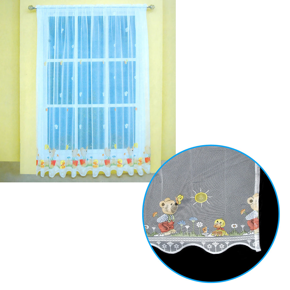 One Piece Kids CuteSheer Lace Curtain Teddy Garden - SILBERSHELL