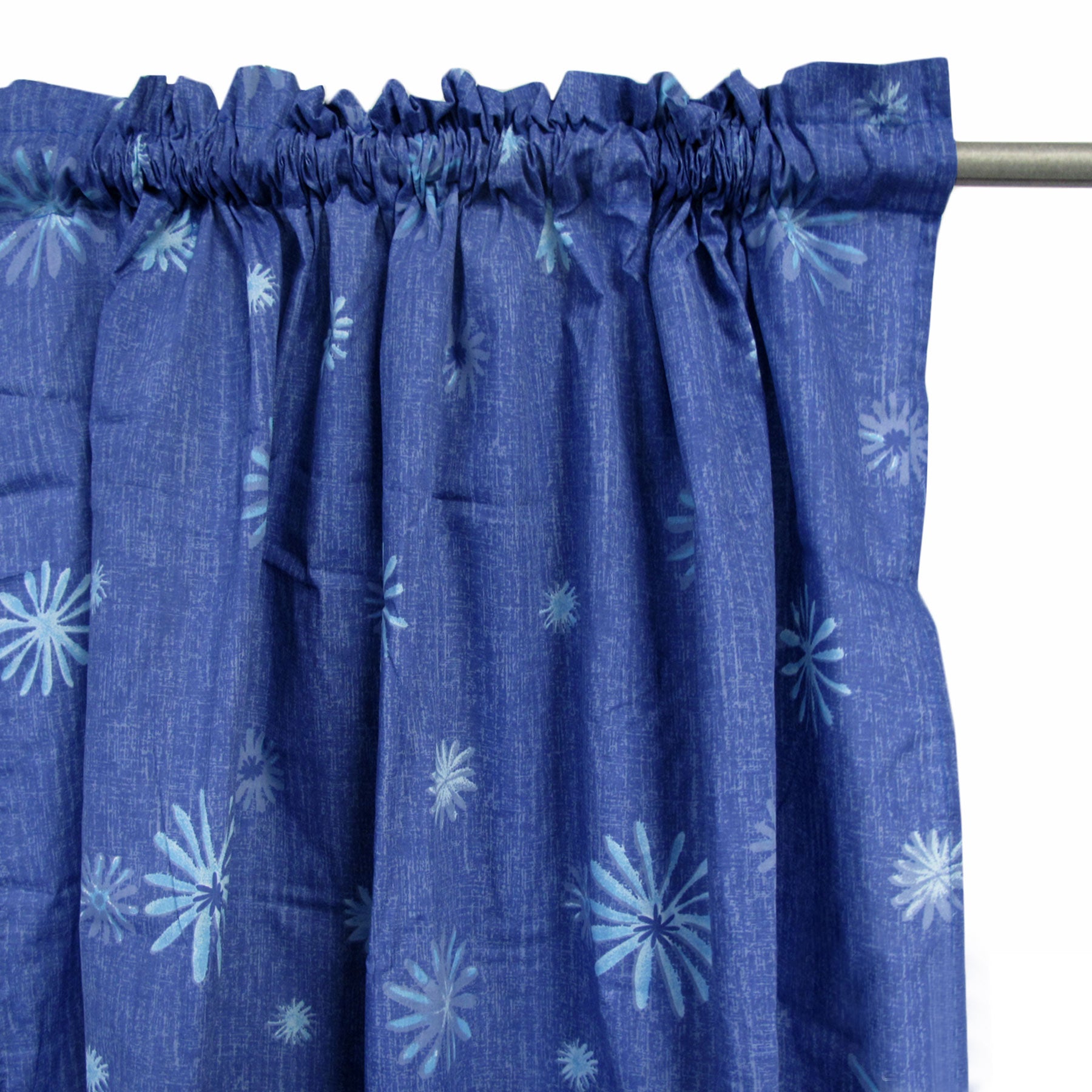 Pair of Polyester Cotton Rod Pocket Pacific Daisy Curtains - SILBERSHELL
