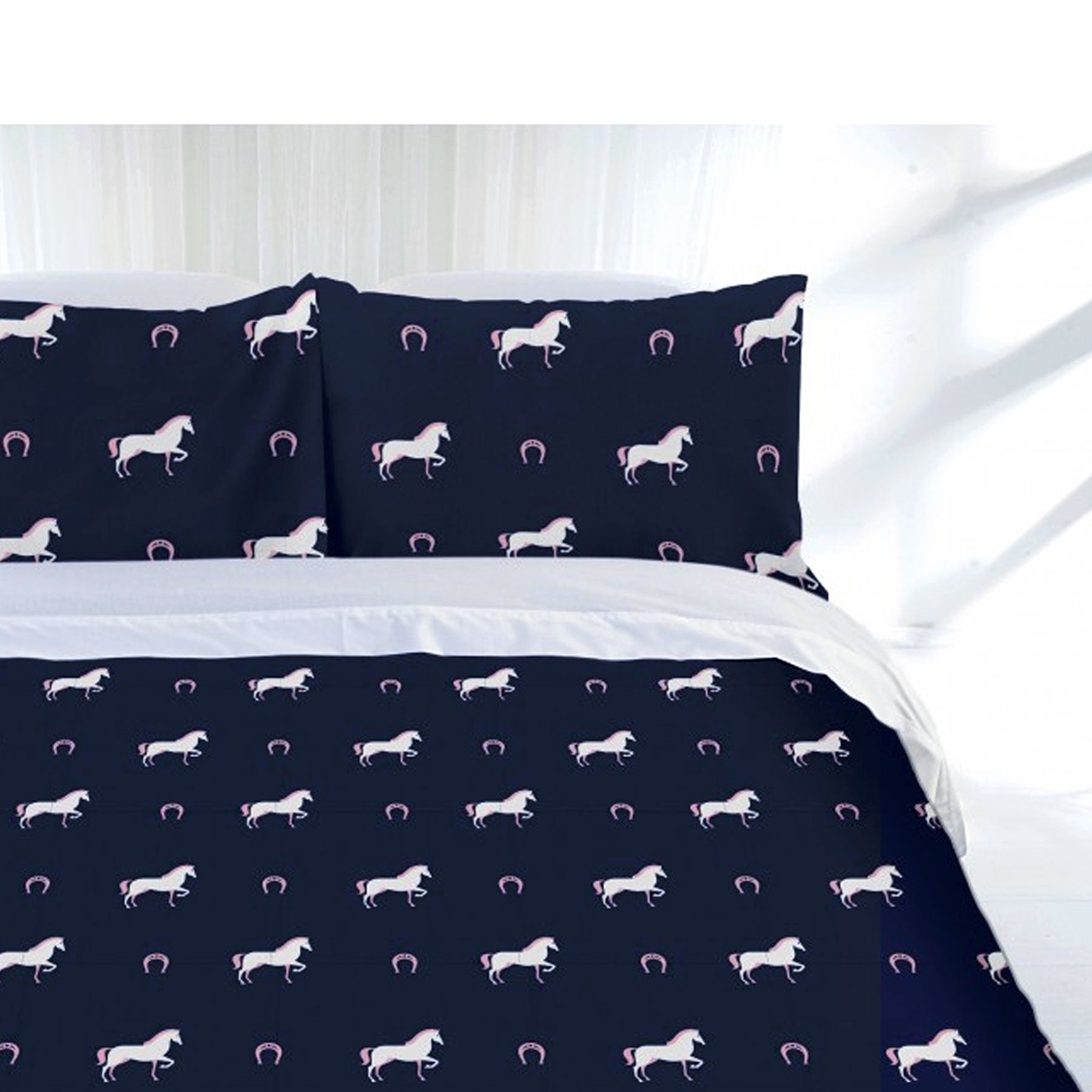 Just Home Just Home Horse Shoe Quilt Cover Set Single - SILBERSHELL