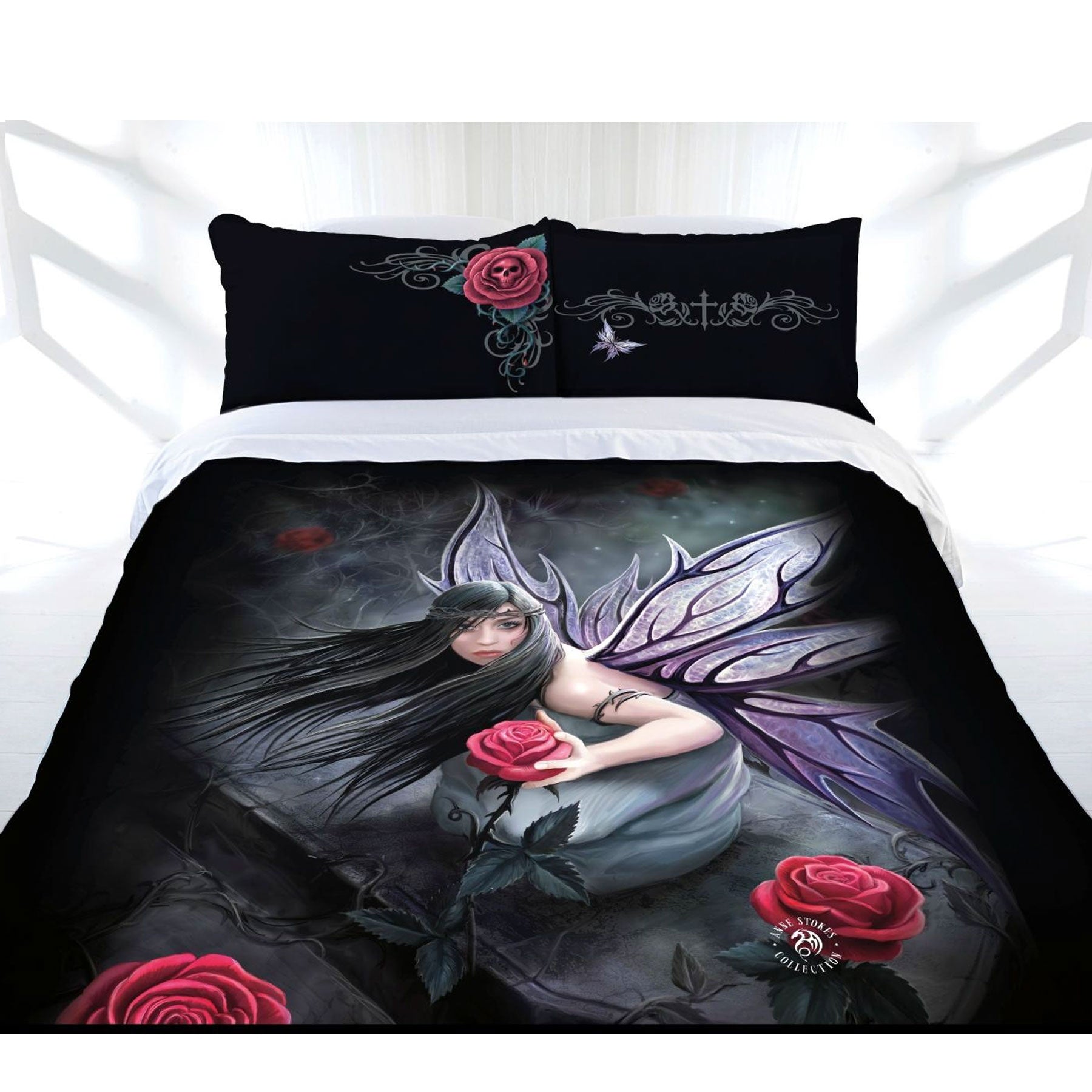 Anne Stokes Rose Fairy Quilt Cover Set Single - SILBERSHELL