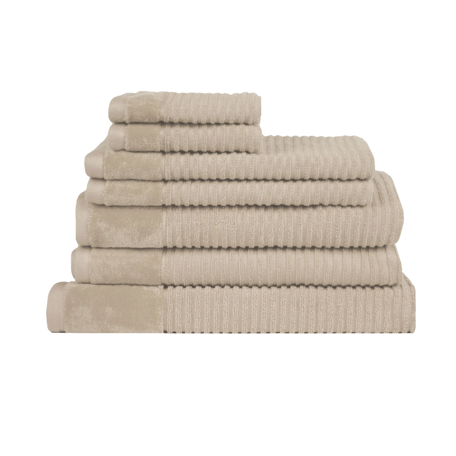 Royal Excellency 7 Piece Cotton Bath Towel Set - Plaster - SILBERSHELL