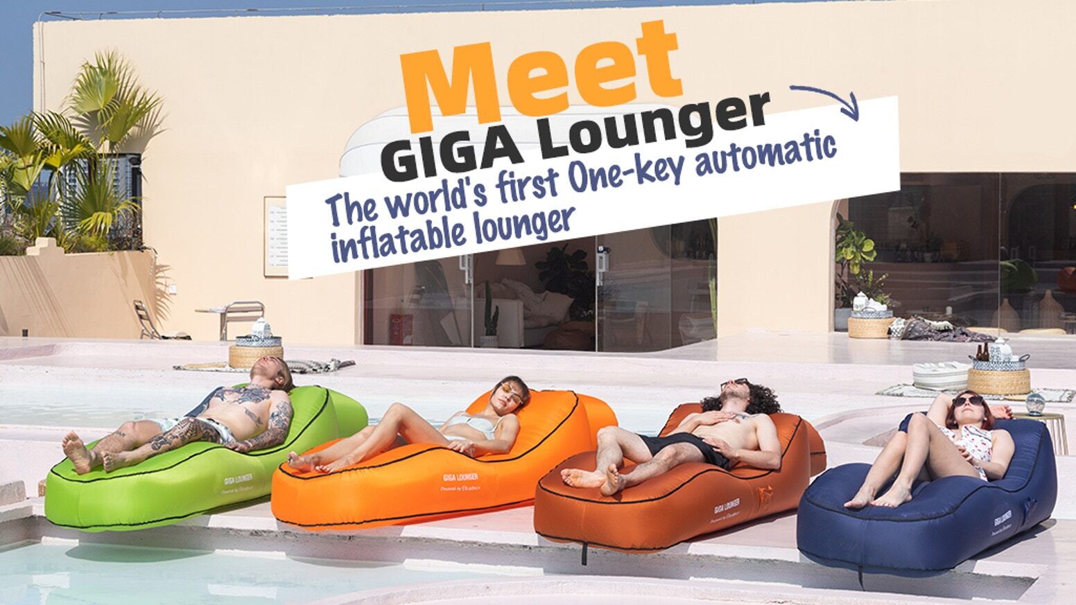 Giga Lounger Lazy Camping Air Bag Sofa Bed for Beach Sleeping Navy blue - SILBERSHELL