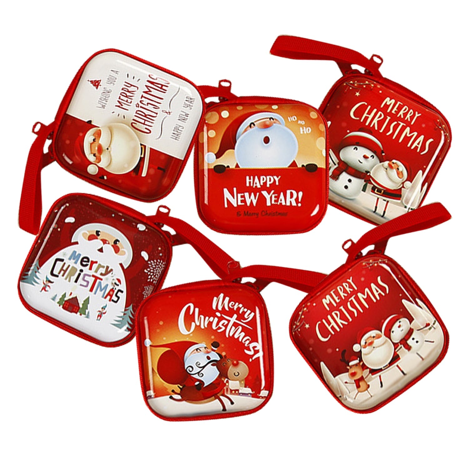 6 Pcs Set Small Gift Cute Cartoon Bags Packaging Box Christmas Coin Purse - SILBERSHELL