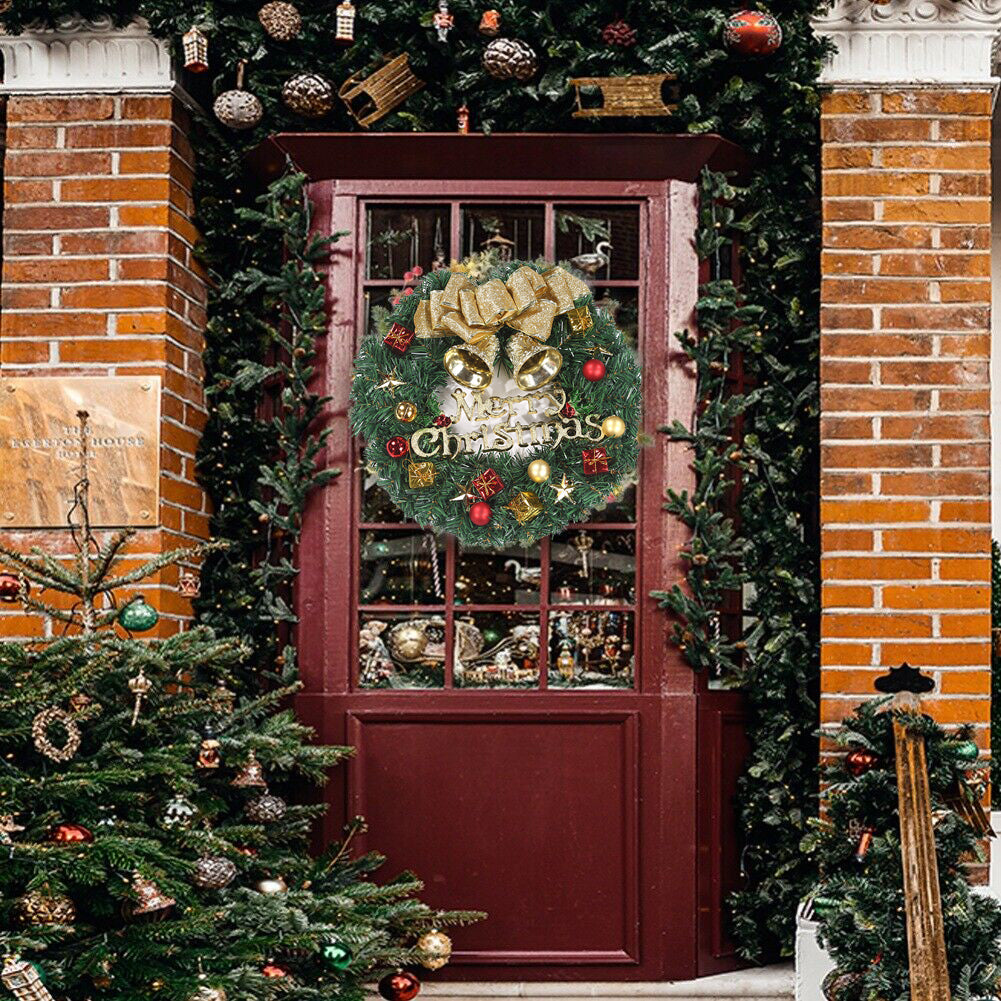 Christmas Wreath Door Garland Decoration Front Door Hanging Flowers Tree Decor(J1-2) - SILBERSHELL