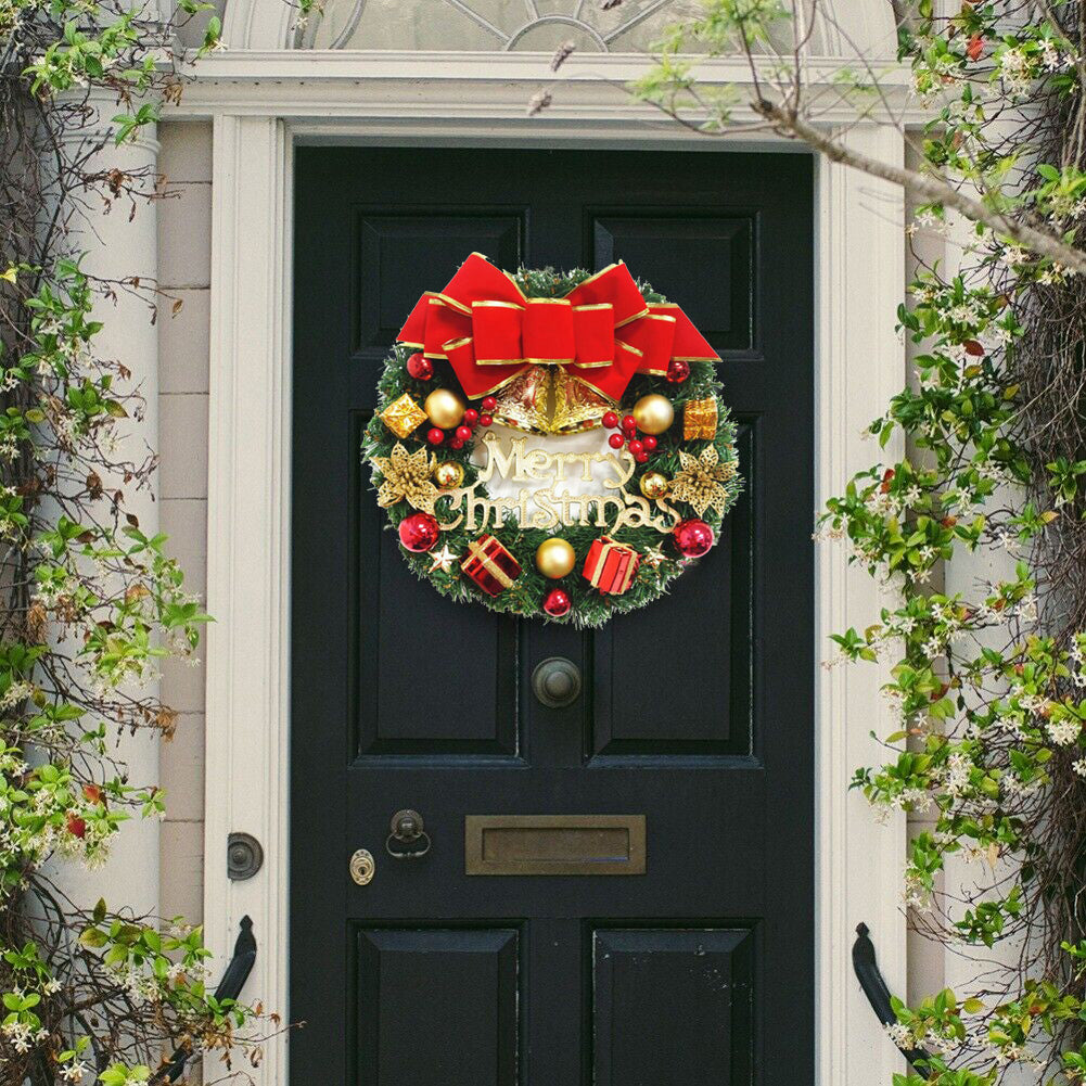 Christmas Wreath Door Garland Decoration Front Door Hanging Flowers Tree Decor(H1-2) - SILBERSHELL