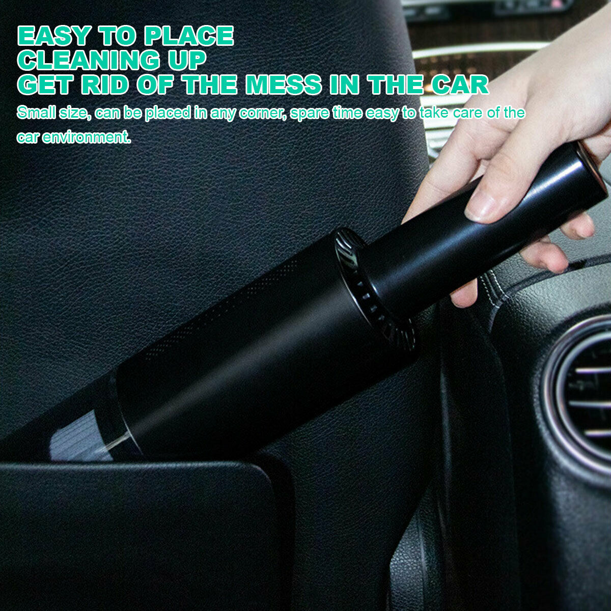 Wireless Charge 6000Pa Suction Powerful Portable Car Vacuum Cleaner Home Duster(Black) - SILBERSHELL