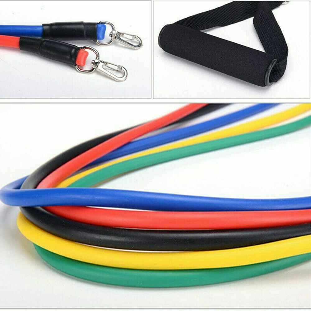 11Pcs/Set Pull Rope Belt Elastic Home Gym Fitness Exercise Resistance Band - SILBERSHELL