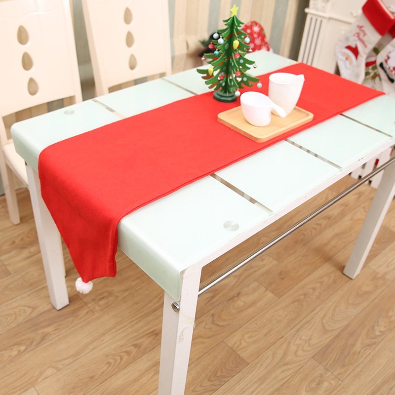 6-10x Christmas Santa Hat Chair Covers Table Cloth Dinner Home Décor Ornaments, Table Runner (34x176 cm) - SILBERSHELL