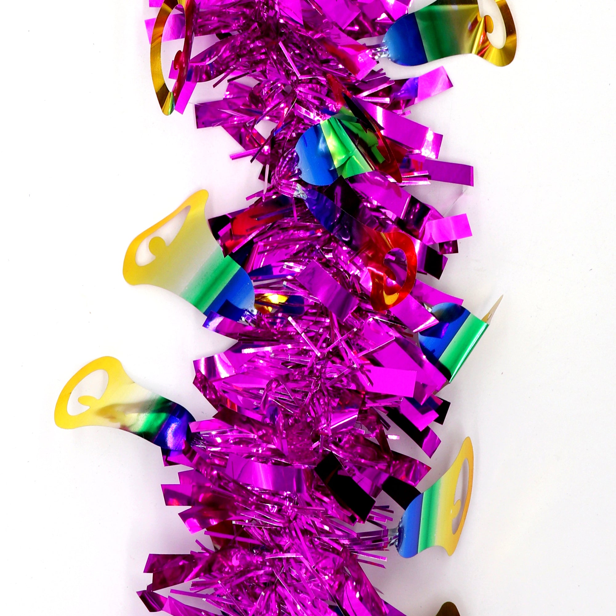 5x 2.5m Christmas Tinsel Xmas Garland Sparkly Snowflake Party Natural Home Décor, Bells (Hot Pink) - SILBERSHELL