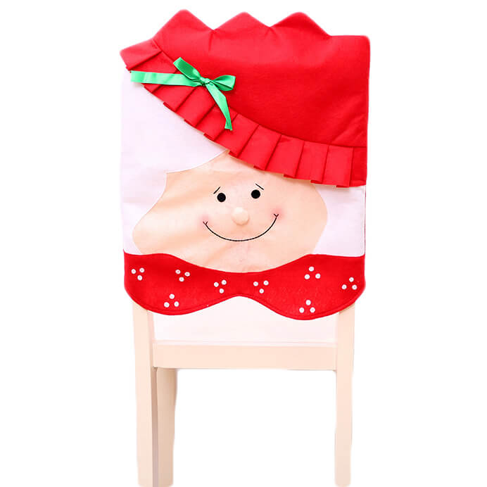 6x Christmas Cute Lady Santa Hat Chair Covers Dinner Home Décor Ornaments Gift, Mrs Santa - SILBERSHELL