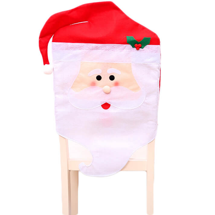 6x Christmas Cute Lady Santa Hat Chair Covers Dinner Home Décor Ornaments Gift, Mrs Santa - SILBERSHELL