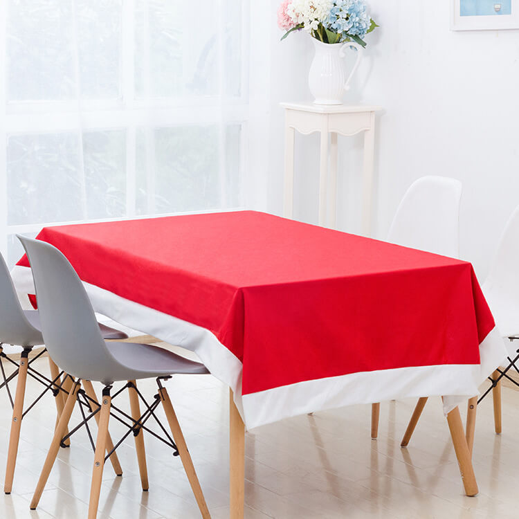 6-10x Christmas Santa Hat Chair Covers Table Cloth Dinner Home Décor Ornaments, Table Cloth (130x180 cm) - SILBERSHELL