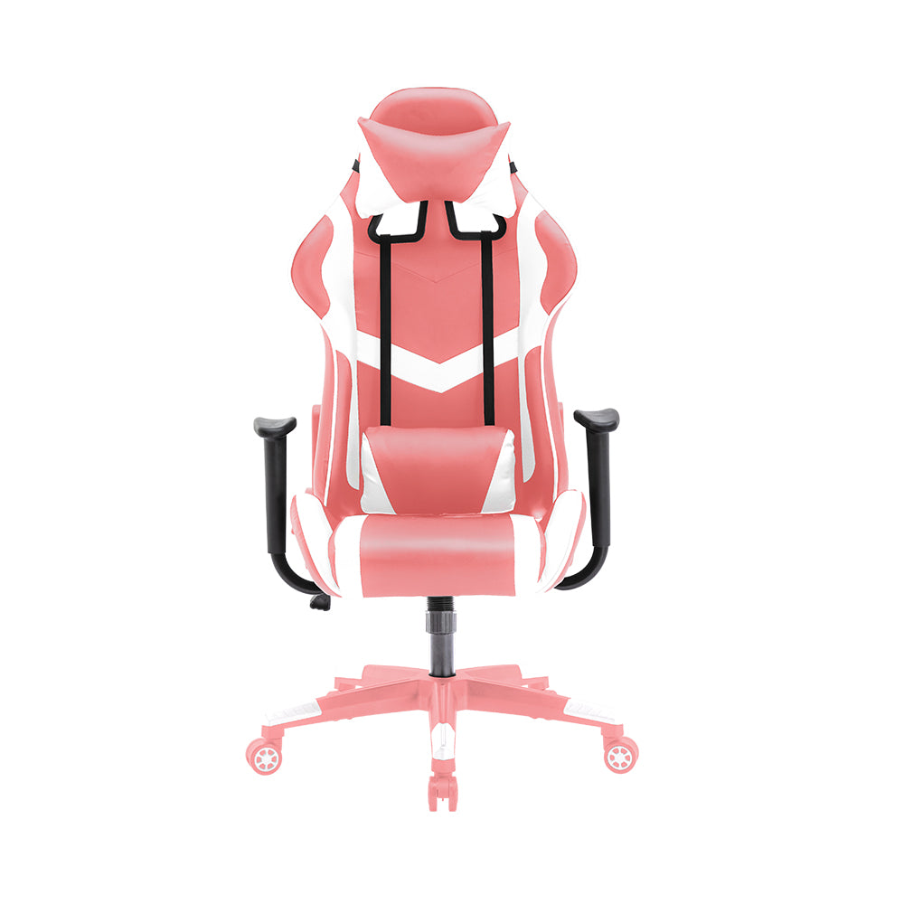 Mason Taylor 909 Gaming Office Chair Home Computer Chairs Racing PVC Leather Seat - Pink-White - SILBERSHELL