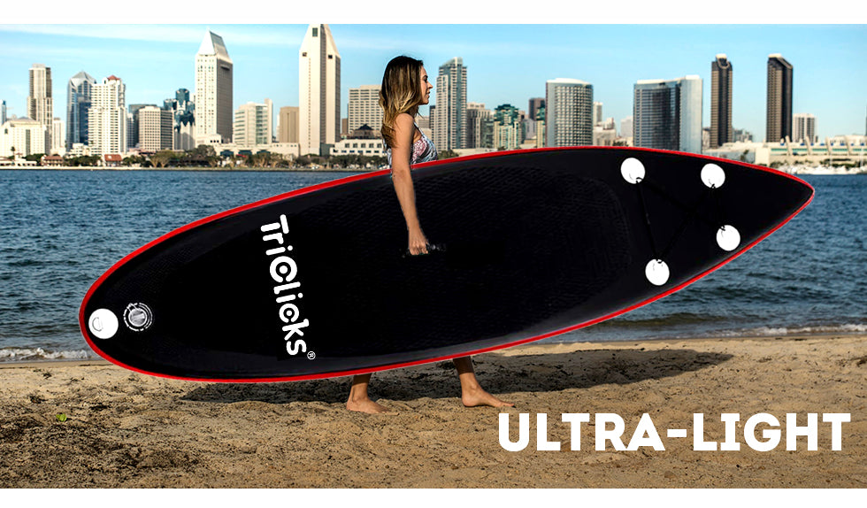 06RK Black/Red Stand Up Paddle SUP Inflatable Surfboard Paddleboard W/ Accessories & Backpack - SILBERSHELL