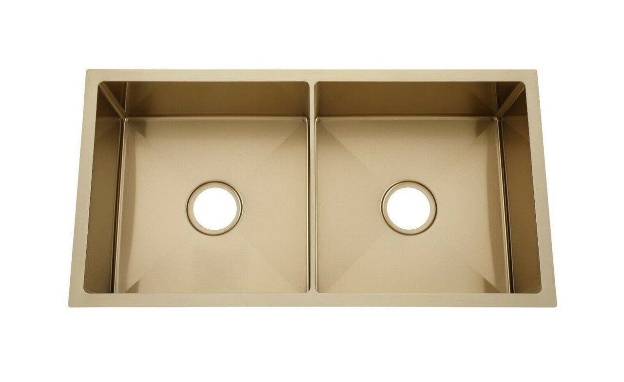 2023 Burnished Brass Gold stainless steel 304 double bowl kitchen sink - SILBERSHELL