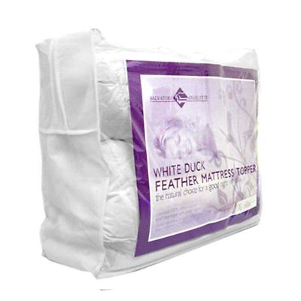 100% White Duck Feather Mattress Topper -Single - SILBERSHELL