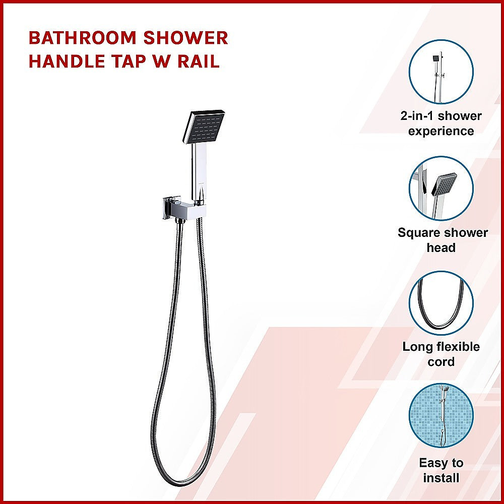 Bathroom Shower Handle Tap w Rail - SILBERSHELL