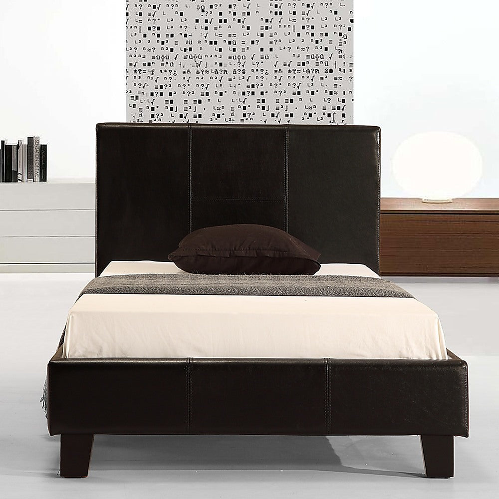 Single PU Leather Bed Frame Black - SILBERSHELL