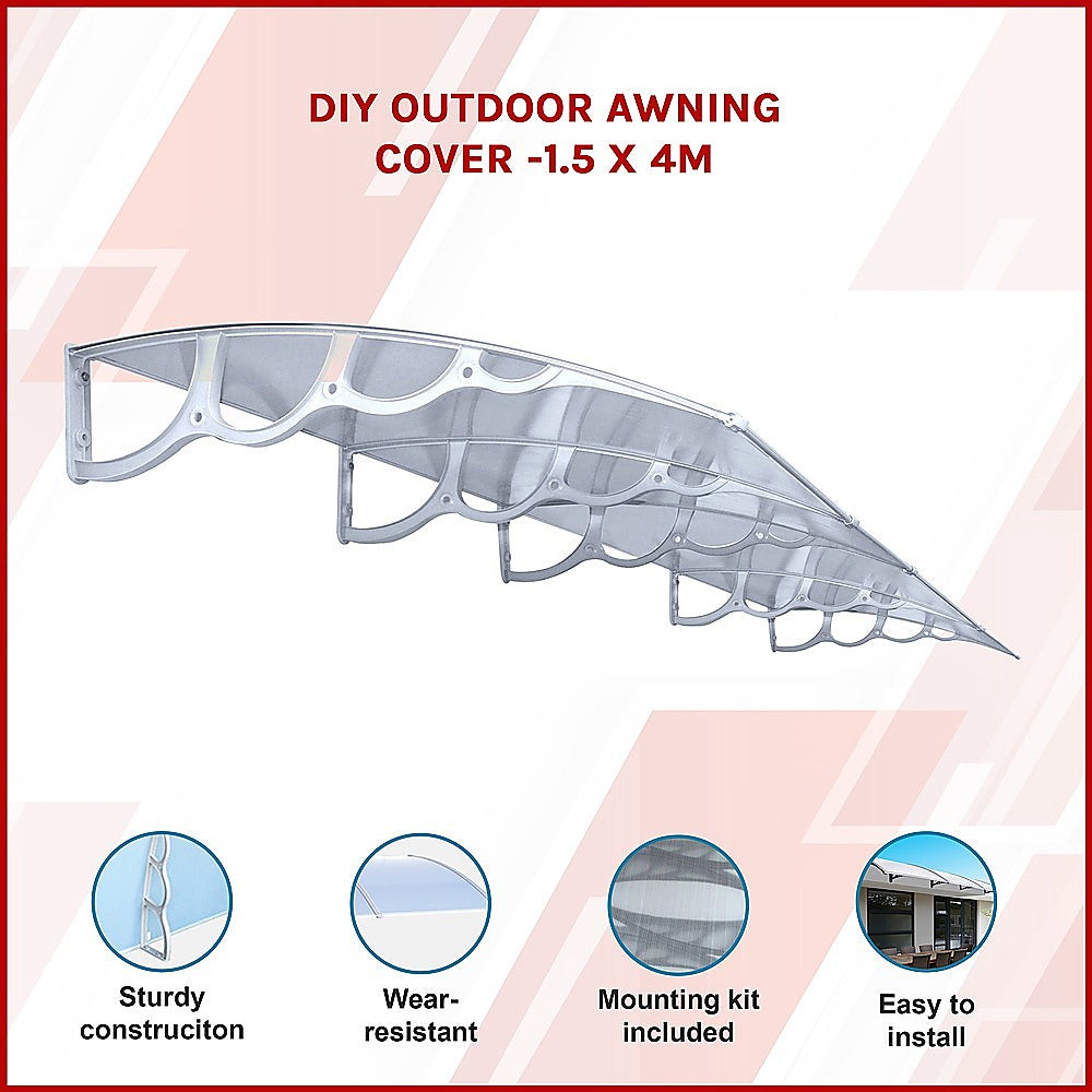 DIY Outdoor Awning Cover -1.5 x 4m - SILBERSHELL