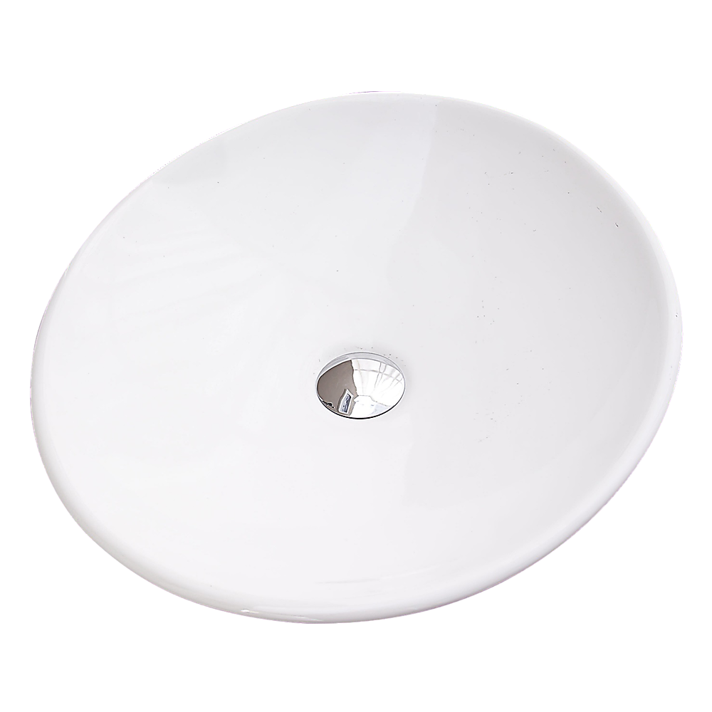 Bathroom Ceramic Oval Above Countertop Basin for Vanity - SILBERSHELL