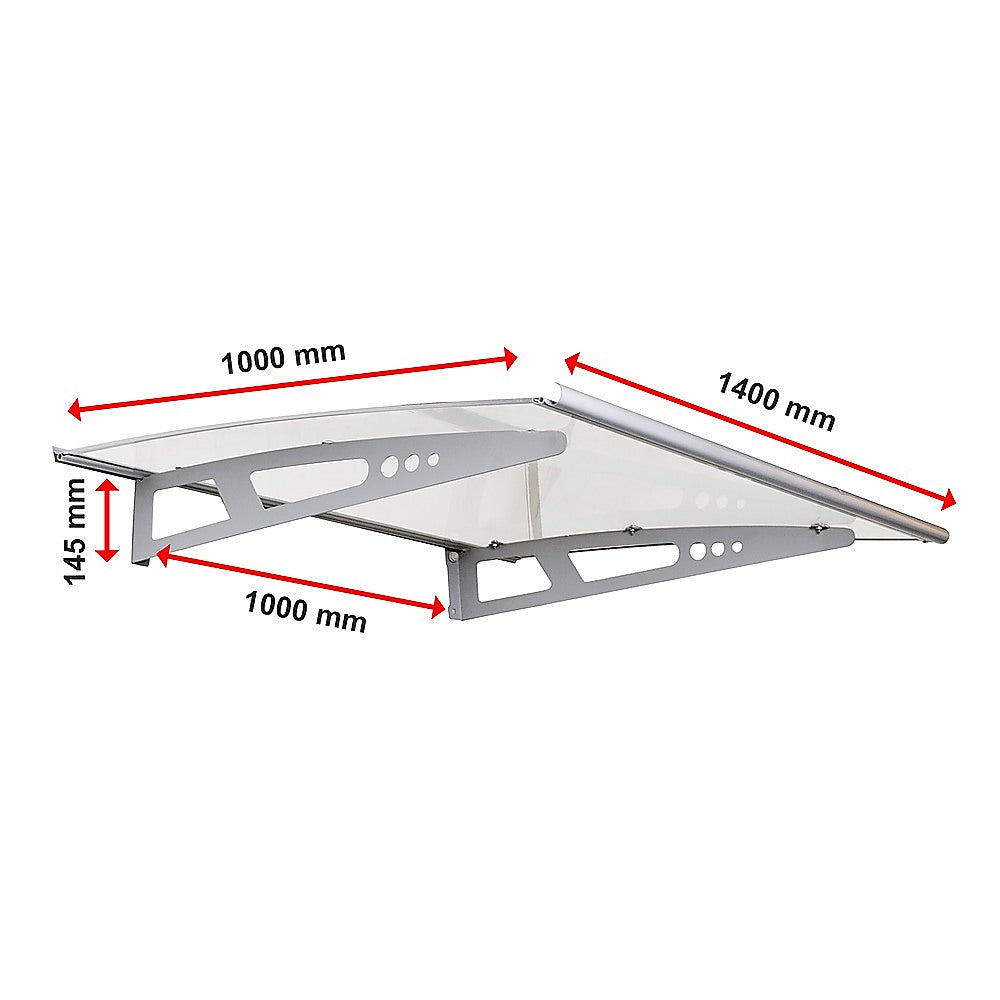 DIY Outdoor Awning Cover 1.4m x 1m Polycarbonate - SILBERSHELL