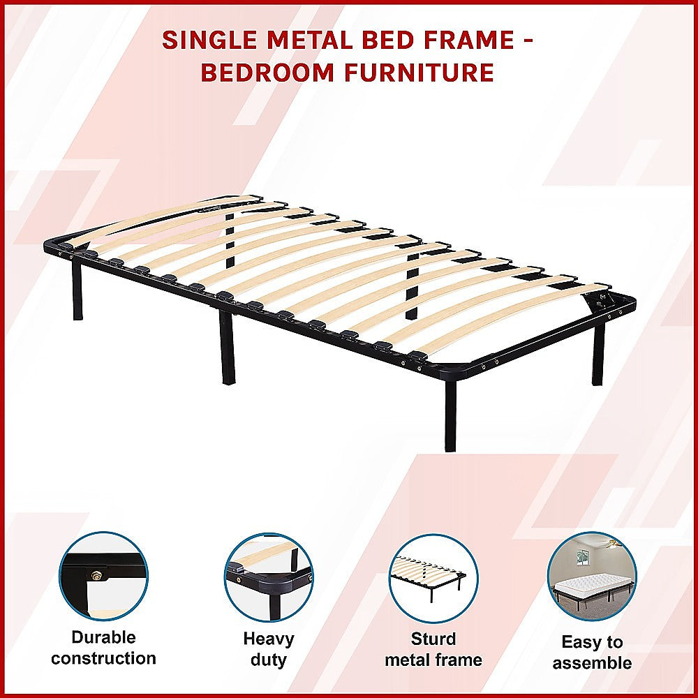 Single Metal Bed Frame - Bedroom Furniture - SILBERSHELL