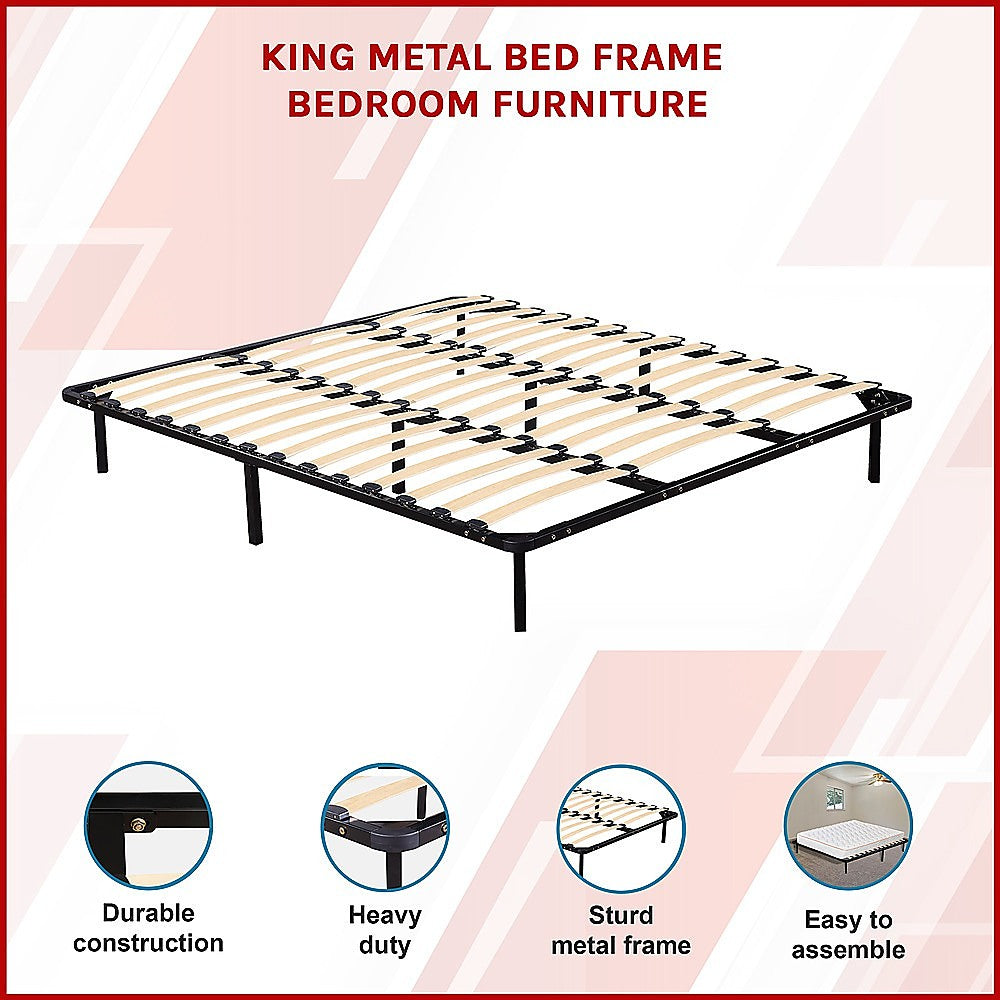 King Metal Bed Frame - Bedroom Furniture - SILBERSHELL