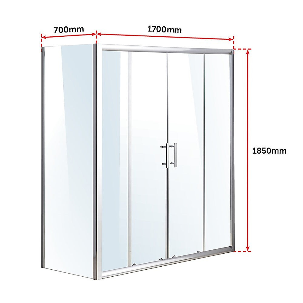 1700 X 700 Sliding Door Safety Glass Shower Screen By Della Francesca - SILBERSHELL