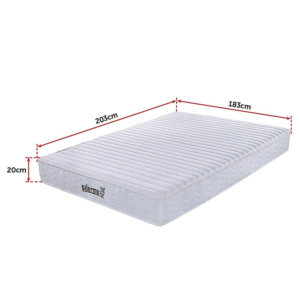 Palermo Contour 20cm Encased Coil King Mattress CertiPUR-US Certified Foam - SILBERSHELL