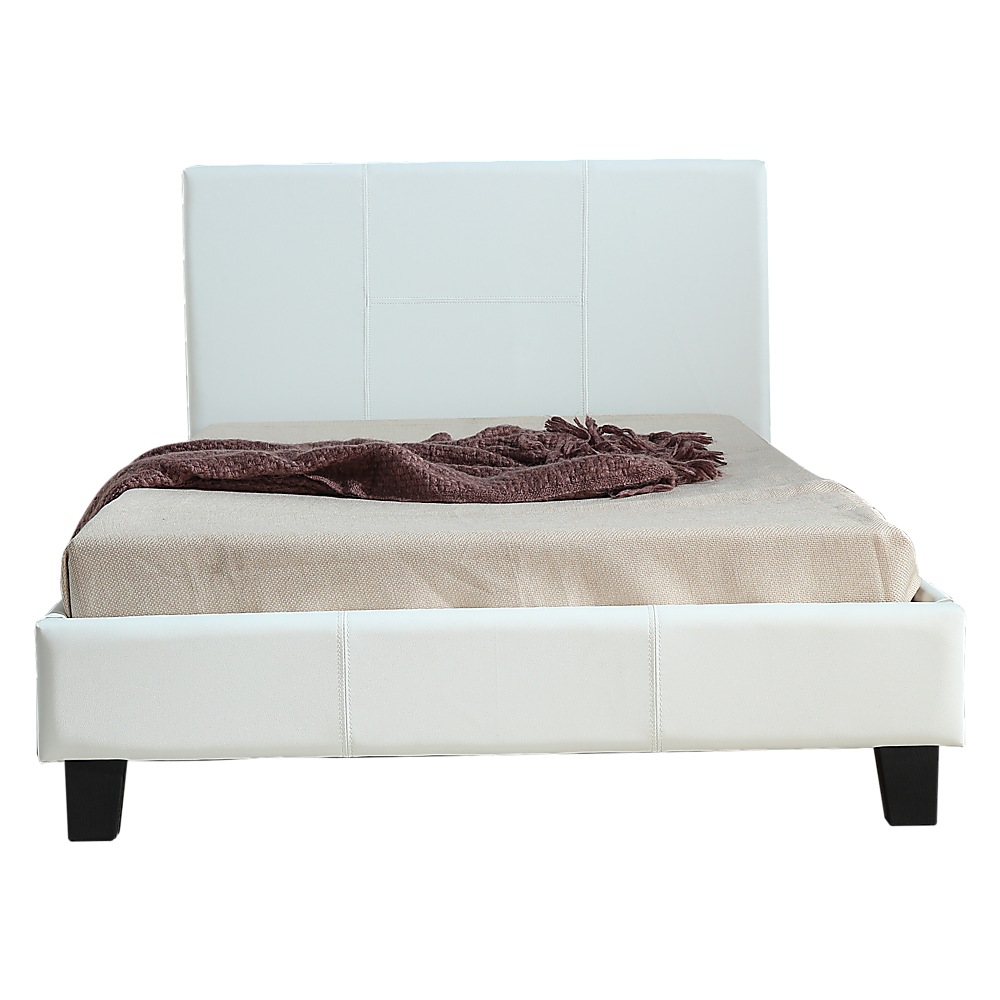 King Single PU Leather Bed Frame White - SILBERSHELL