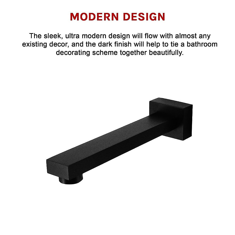 200mm Bath Safety Spout Electroplated Matte Black Finish - SILBERSHELL