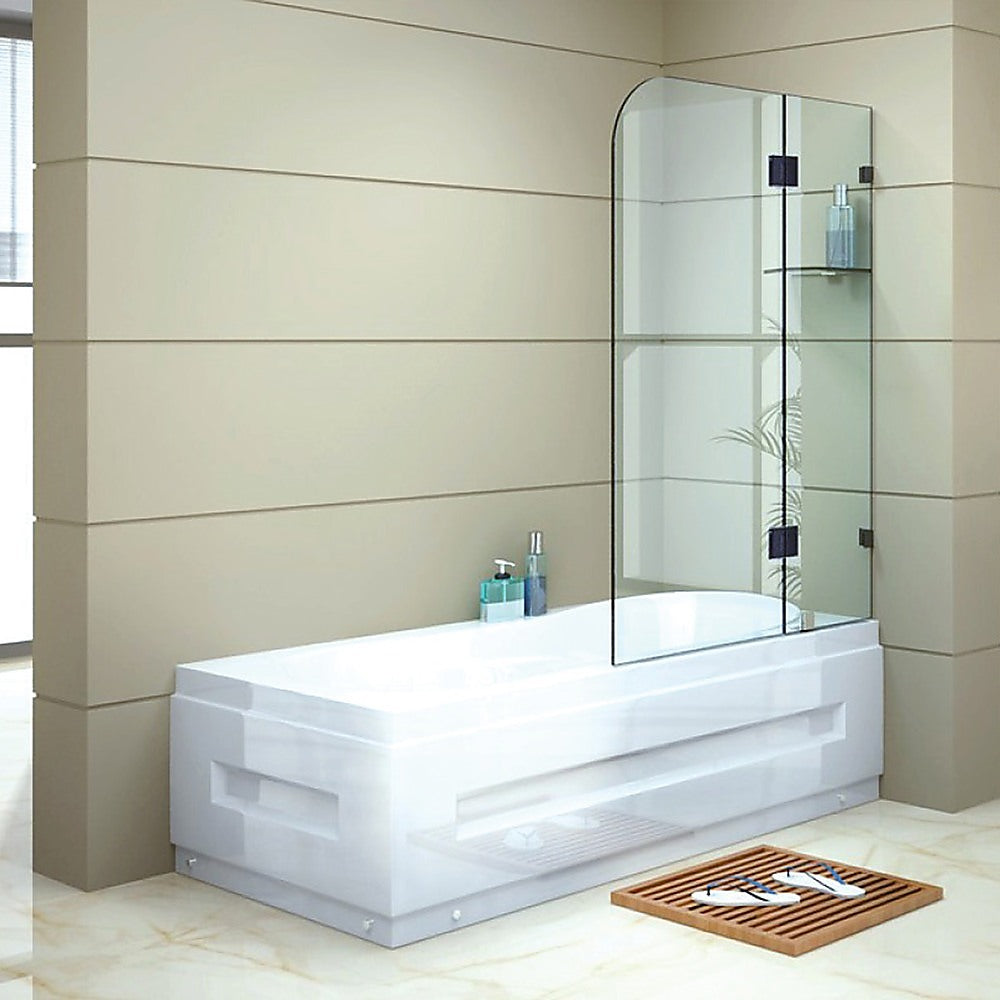 1200 x 1450mm Frameless Bath Panel 10mm Glass Shower Screen By Della Francesca - SILBERSHELL