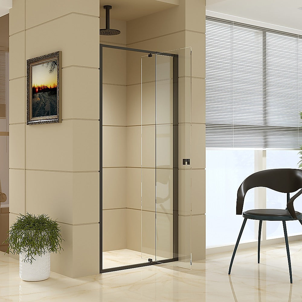 Adjustable Semi Frameless Shower Screen (74~82) x 195cm Australian Safety Glass - SILBERSHELL