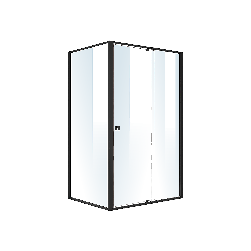 Semi Frameless Shower Screen (114~122)x 195cm & (89~92)x 195cm Side AS/NZS Glass - SILBERSHELL