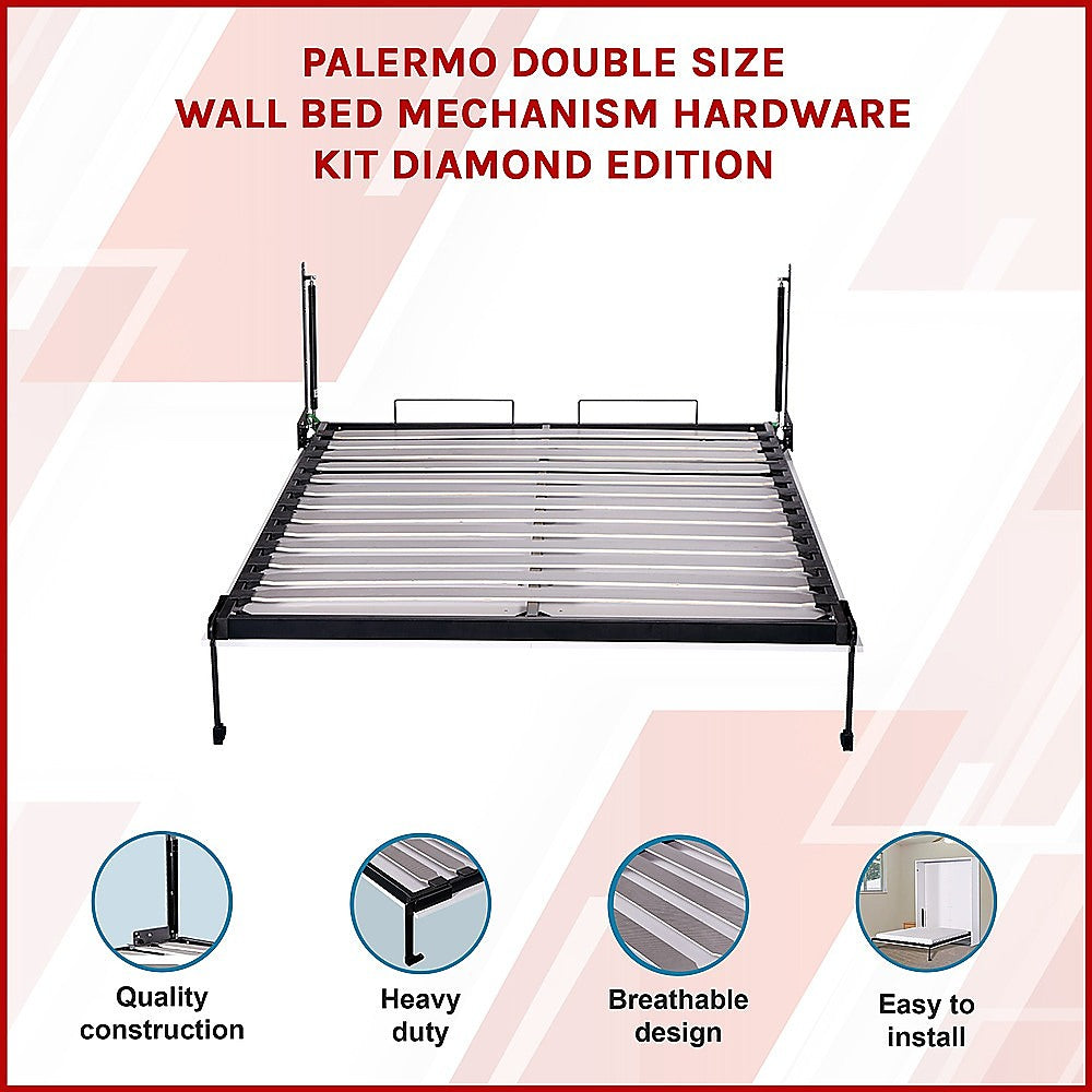 Palermo Double Size Wall Bed Mechanism Hardware Kit Diamond Edition - SILBERSHELL