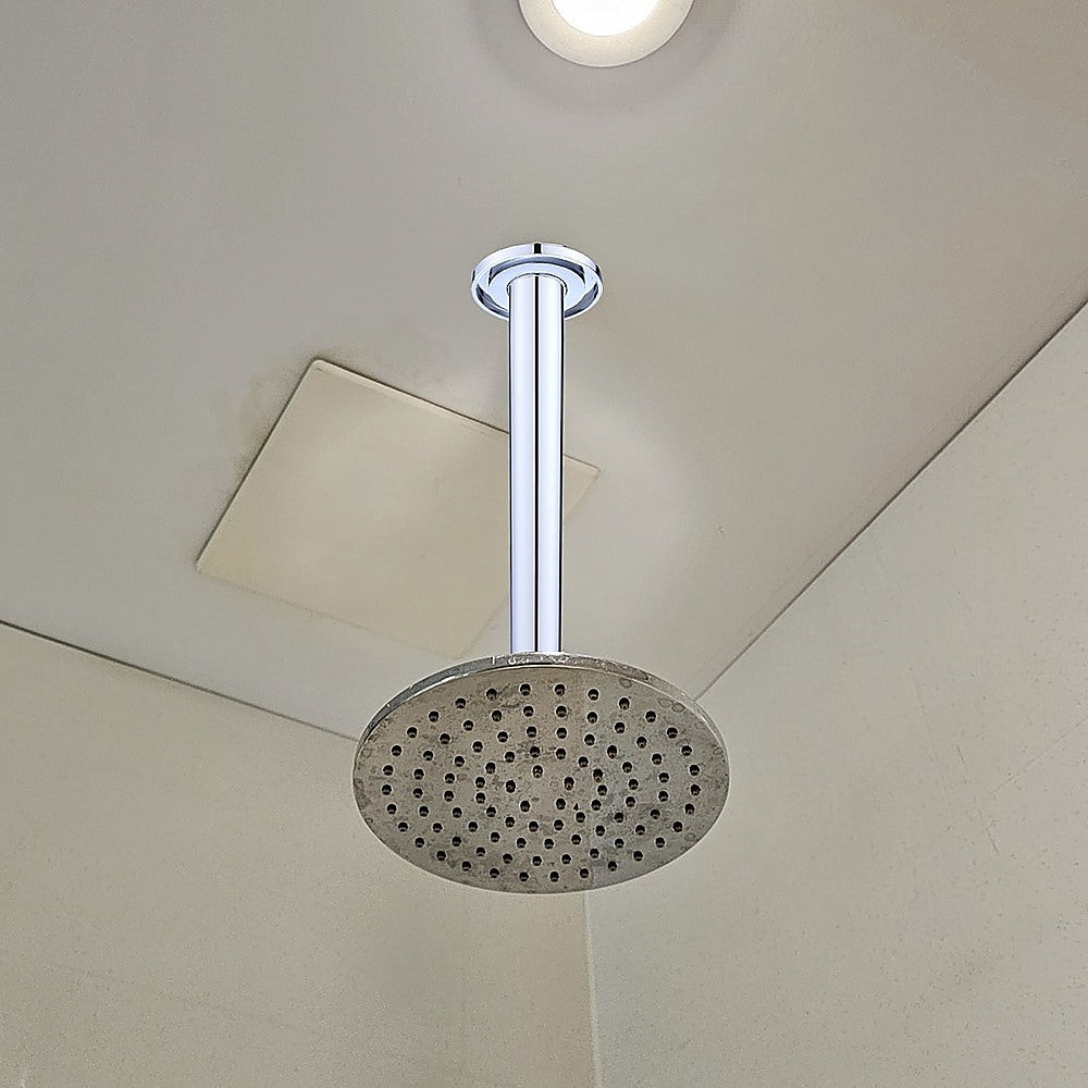 Shower Head Arm Wall Connector Round Bathroom Rainforest ShowerHead - SILBERSHELL
