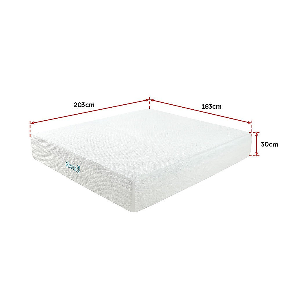 Palermo King Mattress 30cm Memory Foam Green Tea Infused CertiPUR Approved - SILBERSHELL