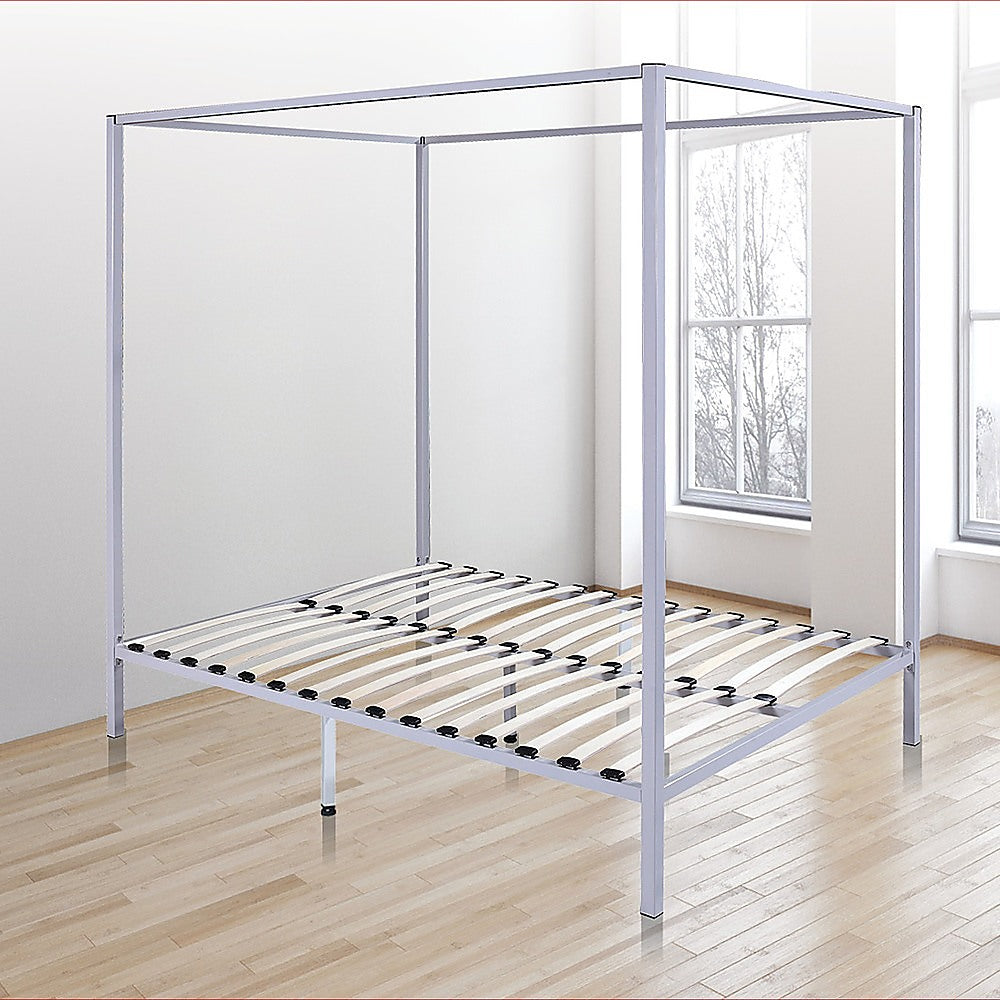 4 Four Poster Double Bed Frame - SILBERSHELL