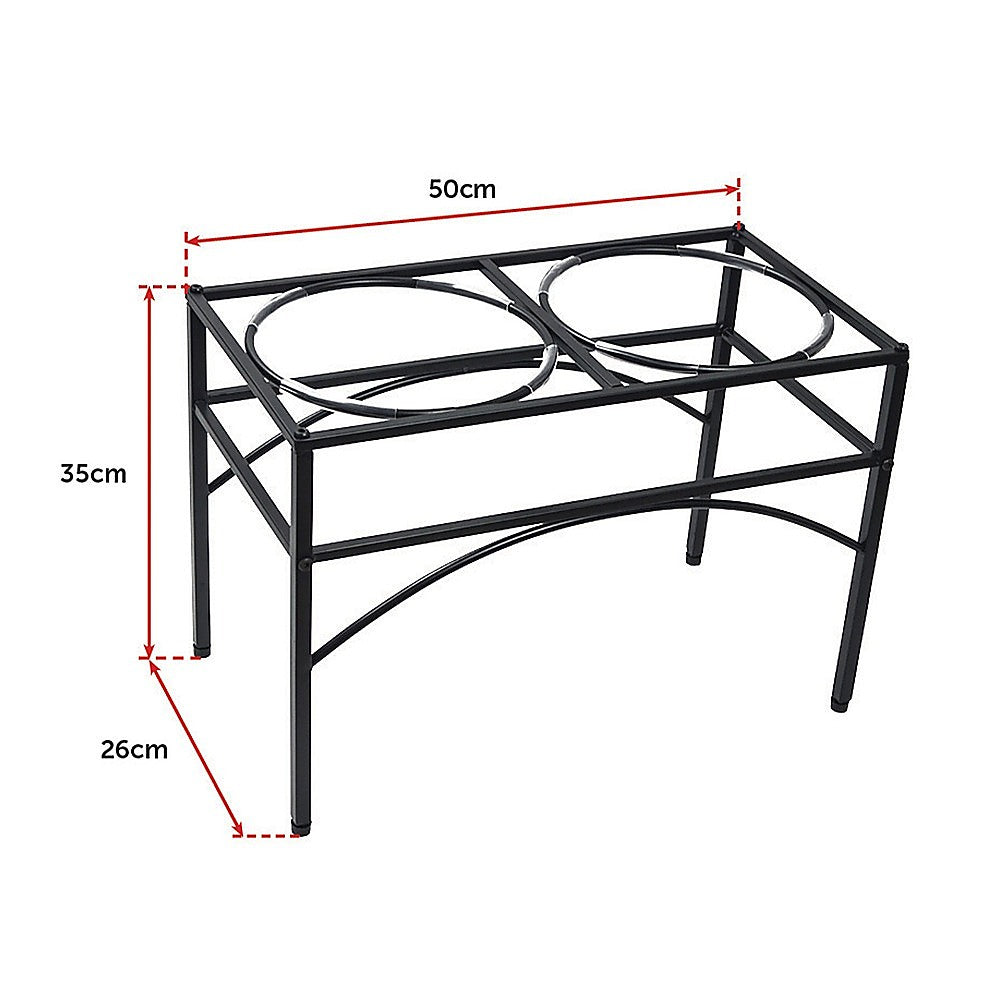 Dual Elevated Raised Pet Dog Puppy Feeder Bowl Stainless Steel Food Water Stand - SILBERSHELL