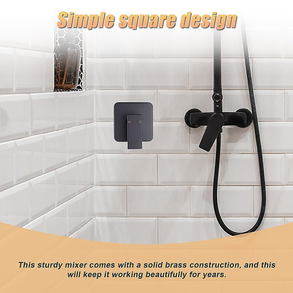 Shower Bath Mixer Tap Bathroom WATERMARK Approved - Electroplated Matte Black - SILBERSHELL