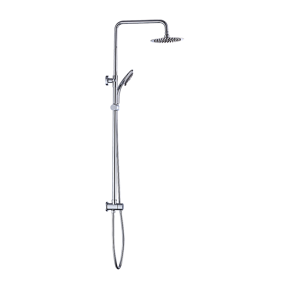 WELS 8" Rain Shower Head Set Rounded Dual Heads Faucet High Pressure Hand Held - SILBERSHELL