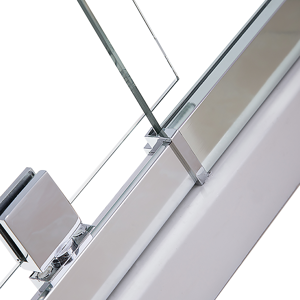 Semi Frameless Shower Screen (114~122)x 195cm & (98~101)x195cm Side AS/NZS Glass - SILBERSHELL