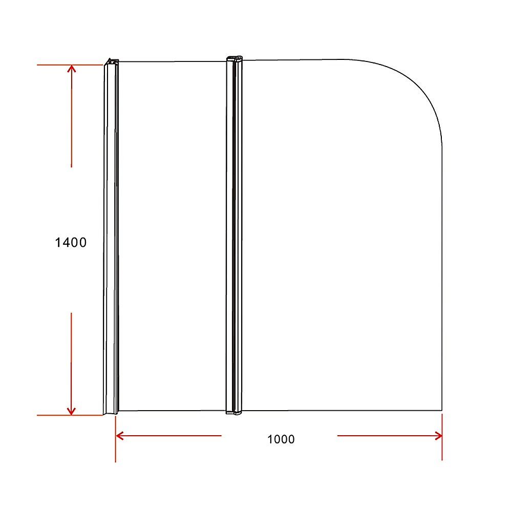 180° Pivot Door 6mm Safety Glass Bath Shower Screen 1000x1400mm By Della Francesca - SILBERSHELL