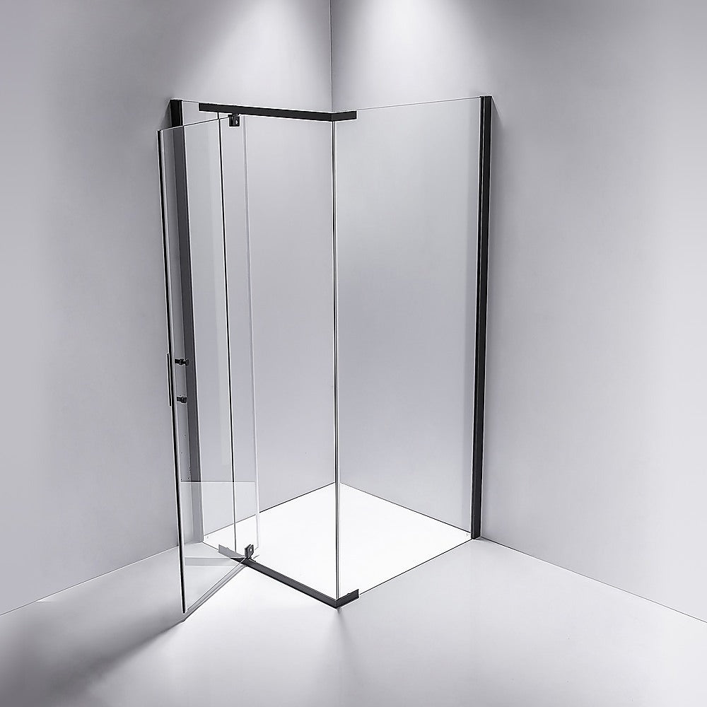 Shower Screen 1200x700x1900mm Framed Safety Glass Pivot Door By Della Francesca - SILBERSHELL