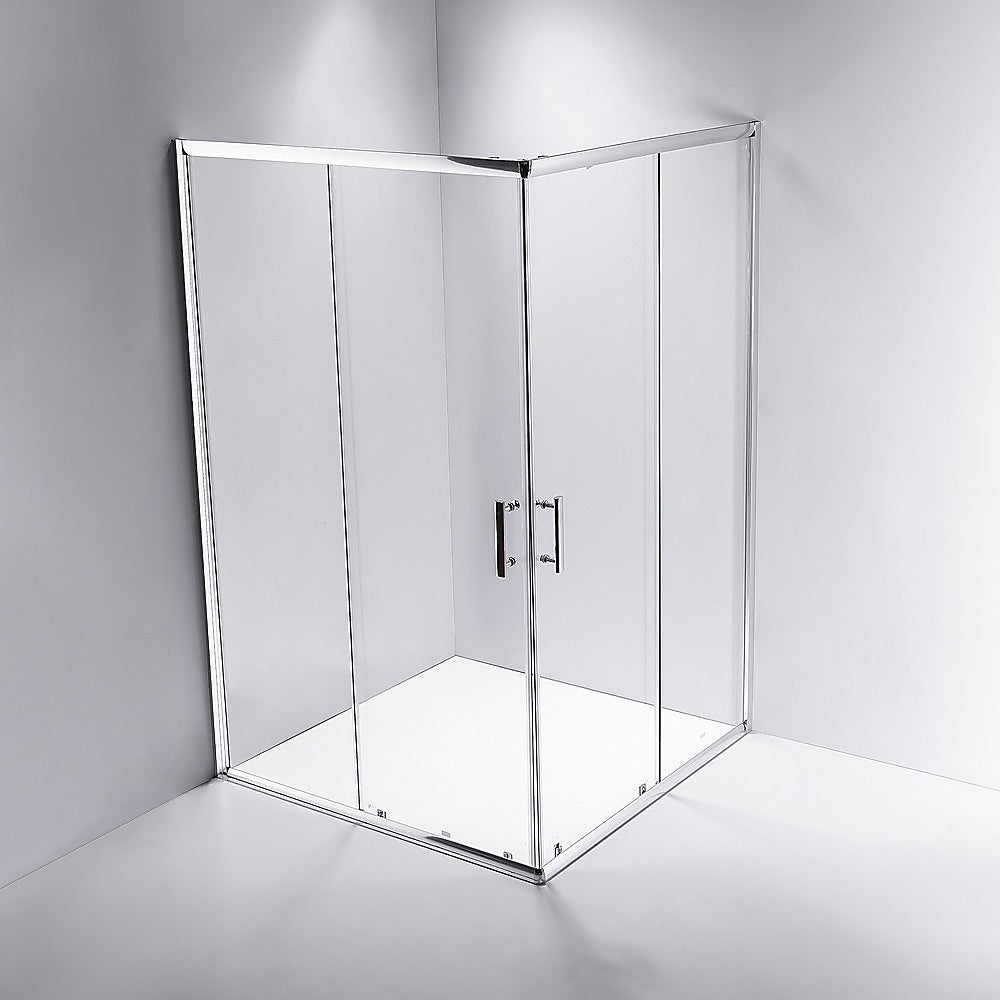 1200 x 900mm Sliding Door Nano Safety Glass Shower Screen By Della Francesca - SILBERSHELL