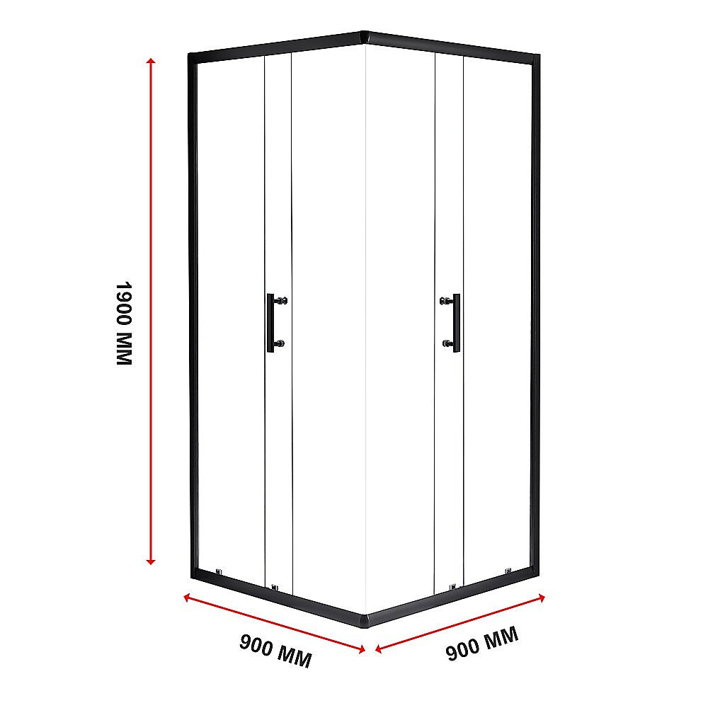 900 x 900mm Sliding Door Nano Safety Glass Shower Screen By Della Francesca - SILBERSHELL