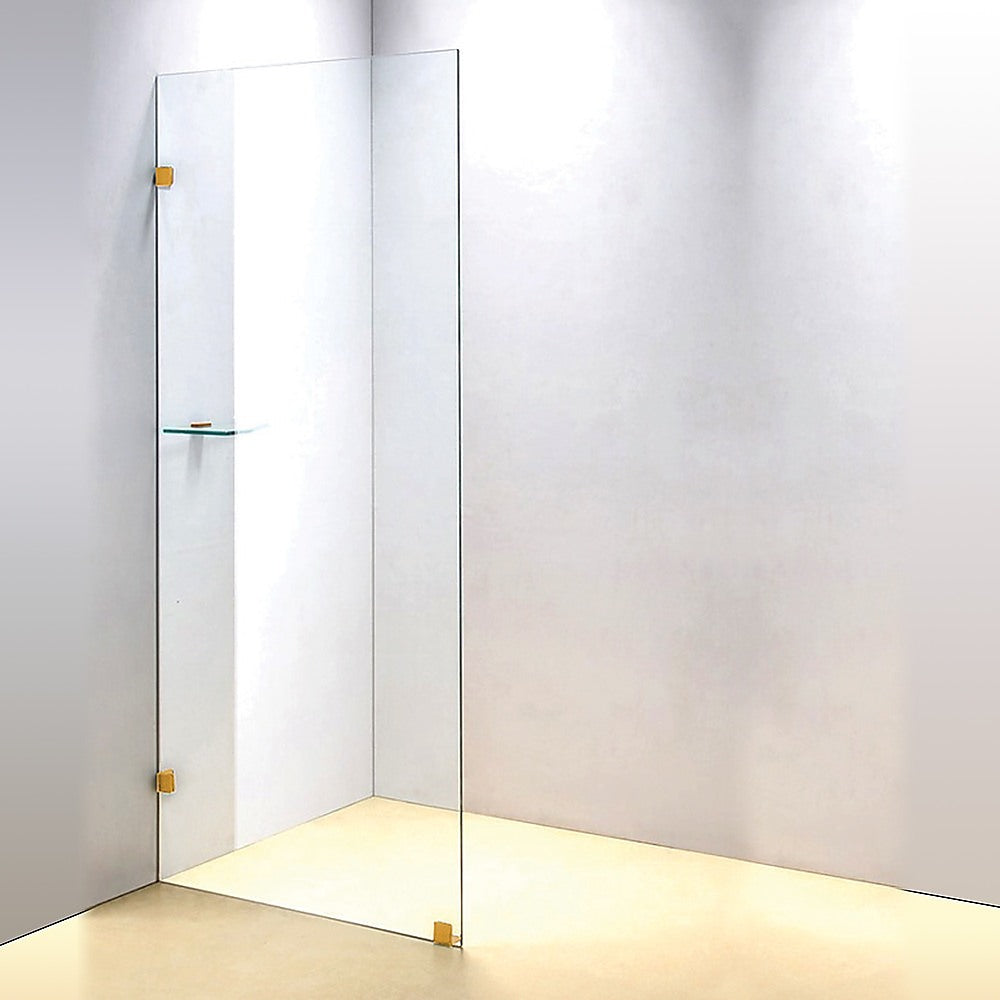 700 x 2100mm Frameless 10mm Safety Glass Shower Screen - SILBERSHELL