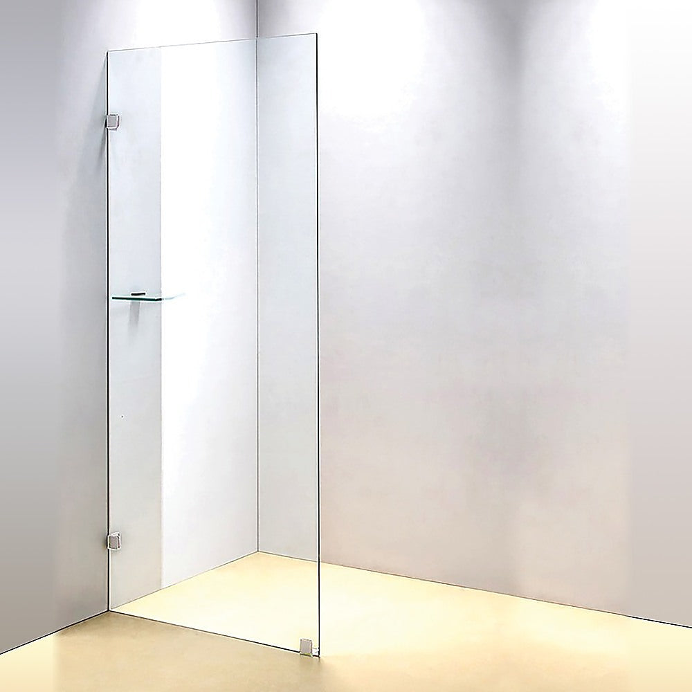 700 x 2000mm Frameless 10mm Safety Glass Shower Screen - SILBERSHELL